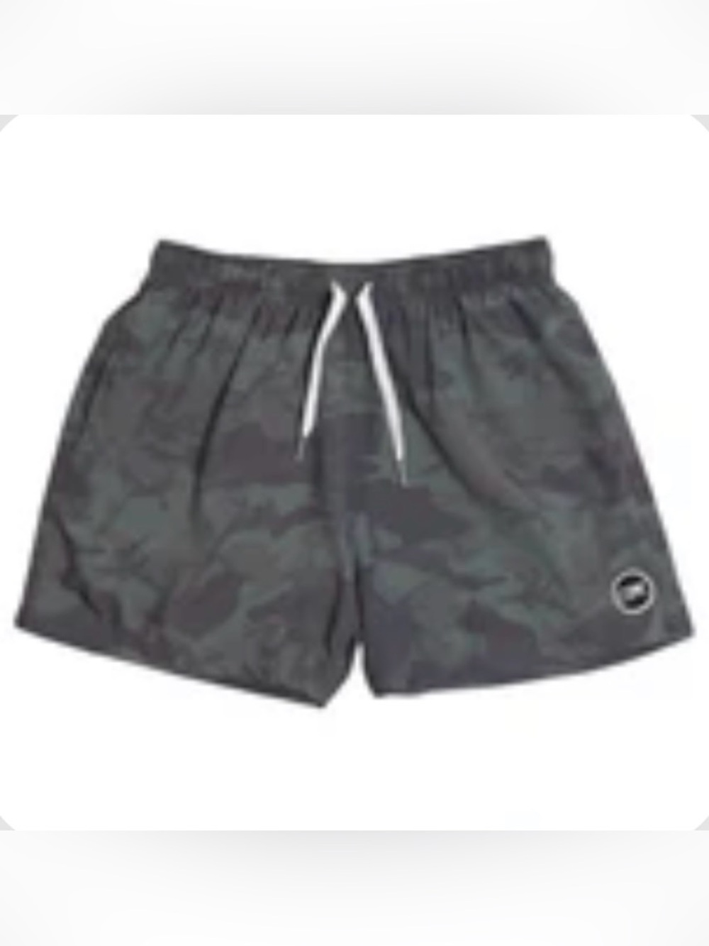 COVE Men's Camo Elastic Waist Shorts - Green 5” unlined